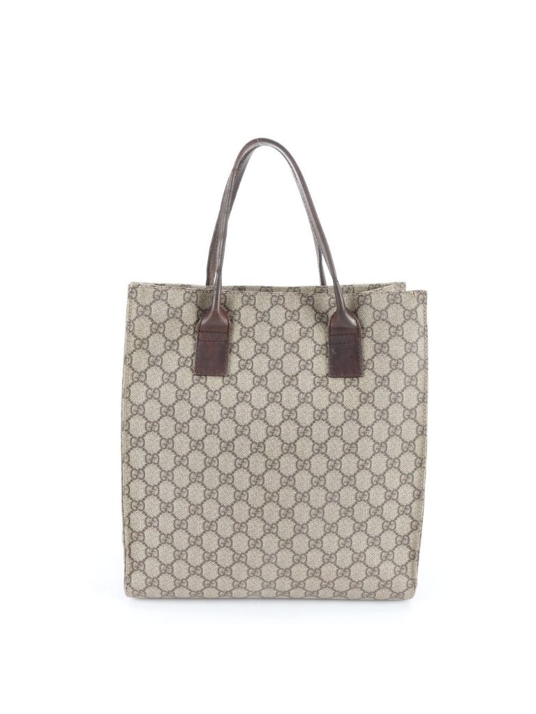 Gucci Gg Split Leather Tote Shoulder Hand Brown